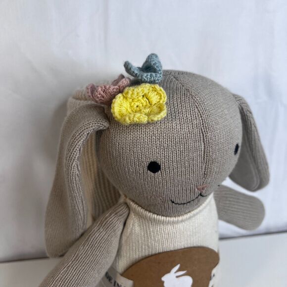 Buddy Set NWT Knitted Stuffed Bunny Rabbit w/ Blanket Made in India Nursery Baby - Picture 4 of 10